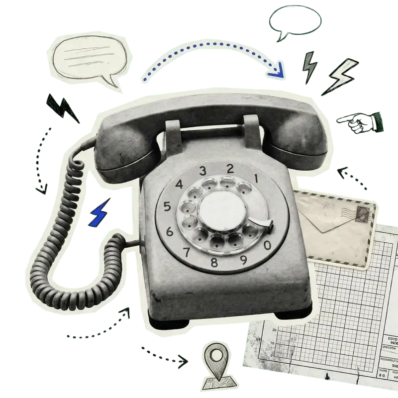 Vintage phone collage